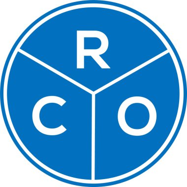 Beyaz arka planda RCO harf logosu tasarımı. RCO yaratıcı daire harfi logosu konsepti. RCO harf tasarımı.