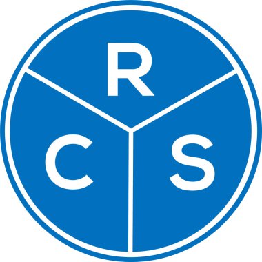 Beyaz arka planda RCS harf logosu tasarımı. RCS yaratıcı daire harfi logosu konsepti. RCS harf tasarımı.