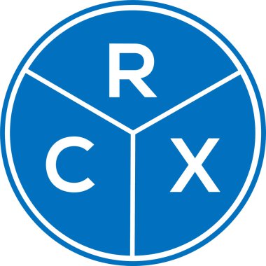 Beyaz arka planda RCX harfli logo tasarımı. RCX yaratıcı daire harfi logosu konsepti. RCx harf tasarımı.