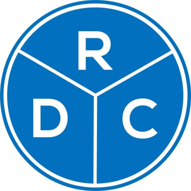 Beyaz arka planda RDC harf logosu tasarımı. RDC yaratıcı daire harfi logosu. RDC harf tasarımı.