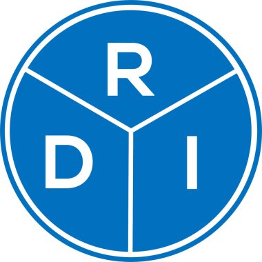 Beyaz arka planda RDI harf logosu tasarımı. RDI yaratıcı daire harfi logosu konsepti. RDI harf tasarımı.