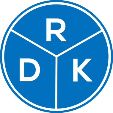 Beyaz arka planda RDK harf logosu tasarımı. RDK yaratıcı daire harfi logosu konsepti. RDK harf tasarımı.