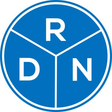 Beyaz arka planda RDN harf logosu tasarımı. RDN yaratıcı daire harfi logosu konsepti. RDN harf tasarımı.