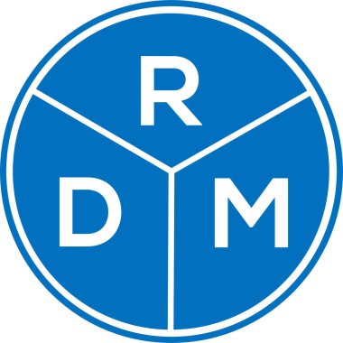 Beyaz arka planda RDM harf logosu tasarımı. RDM yaratıcı daire harfi logosu konsepti. RDM harf tasarımı.
