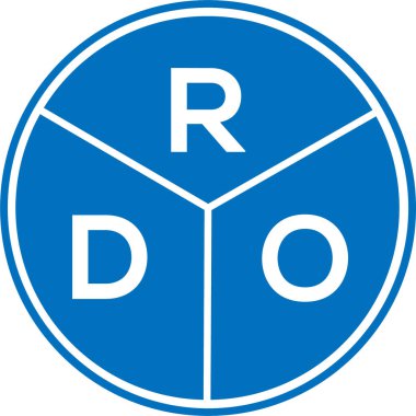 Beyaz arka planda RDO harfi logo tasarımı. RDO yaratıcı daire harfi logosu konsepti. RDO harf tasarımı.