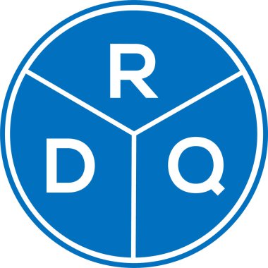 Beyaz arka planda RDQ harf logosu tasarımı. RDQ yaratıcı daire harfi logosu konsepti. RDQ harf tasarımı.