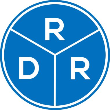 Beyaz arka planda RDR harfi logo tasarımı. RDR yaratıcı daire harfi logosu konsepti. RDR harf tasarımı.