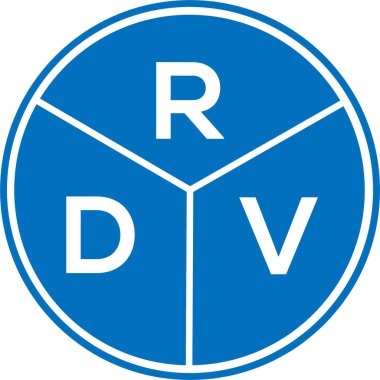 Beyaz arka planda RDV harf logosu tasarımı. RDV yaratıcı daire harfi logosu konsepti. RDV harf tasarımı.