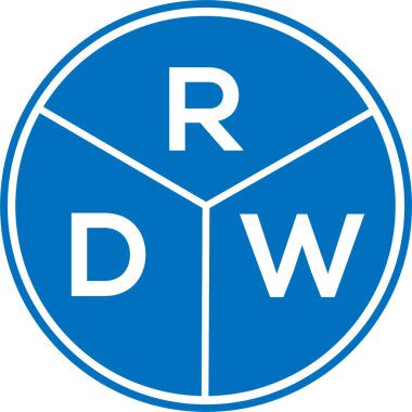 Beyaz arka planda RDW harf logosu tasarımı. RDW yaratıcı daire harfi logosu konsepti. RDW harf tasarımı.