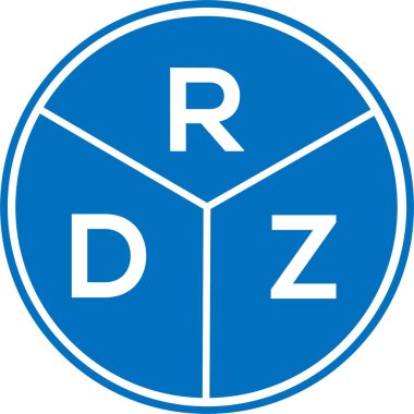 Beyaz arka planda RDZ harf logosu tasarımı. RDZ yaratıcı daire harfi logosu konsepti. RDZ harf tasarımı.