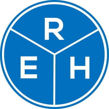 Beyaz arkaplanda REH harf logosu tasarımı. Yaratıcı yuvarlak harf logosu. REH harf dizaynı. Beyaz arkaplanda REH harf logosu tasarımı. Yaratıcı yuvarlak harf logosu. REH harf tasarımı.