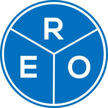 Beyaz arka planda REO harfi logo tasarımı. REO yaratıcı daire harf logosu konsepti. REO harf tasarımı.