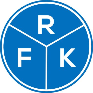 Beyaz arka planda RFK harf logosu tasarımı. RFK yaratıcı daire harfi logosu konsepti. RFK harf tasarımı.