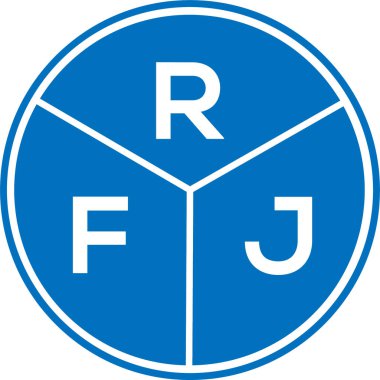 Beyaz arka planda RFJ harf logosu tasarımı. RFJ yaratıcı daire harfi logosu konsepti. RFJ harf tasarımı.