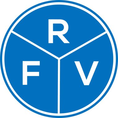 Beyaz arkaplanda karavan harfi logosu tasarımı. Karavan yaratıcı daire harfi logosu konsepti. RFV harf dizaynı. Beyaz arkaplanda RFV harf logosu tasarımı. Karavan yaratıcı daire harfi logosu konsepti. RFV harf tasarımı.