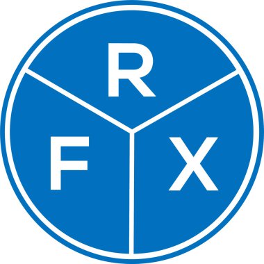 Beyaz arka planda RFX harfli logo tasarımı. RFX yaratıcı daire harfi logosu konsepti. RFX harf tasarımı.