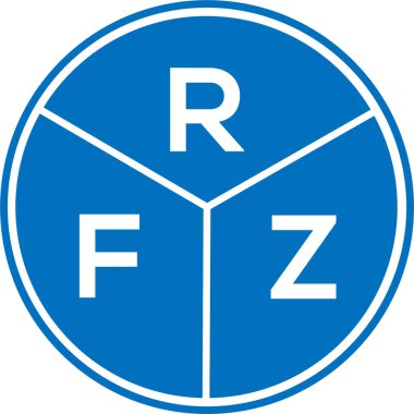 Beyaz arkaplanda RFZ harf logosu tasarımı. RFZ yaratıcı daire harfi logosu konsepti. RFZ harf tasarımı.