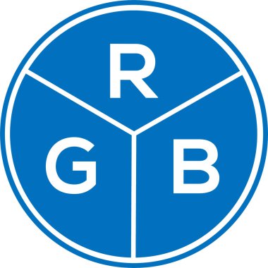 Beyaz arka planda RGB harf logosu tasarımı. RGB yaratıcı daire harfi logosu konsepti. RGB harf tasarımı.
