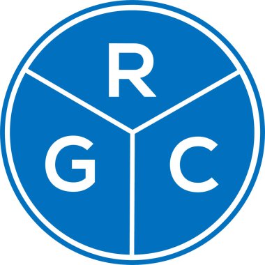 Beyaz arkaplanda RGC harf logosu tasarımı. RGC yaratıcı daire harf logosu kavramı. RGC harf tasarımı.