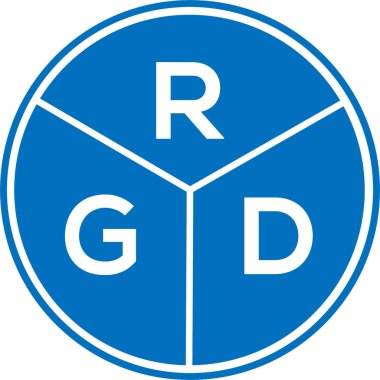 Beyaz arka planda RGD harf logosu tasarımı. RGD yaratıcı daire harfi logosu konsepti. RGD harf tasarımı.