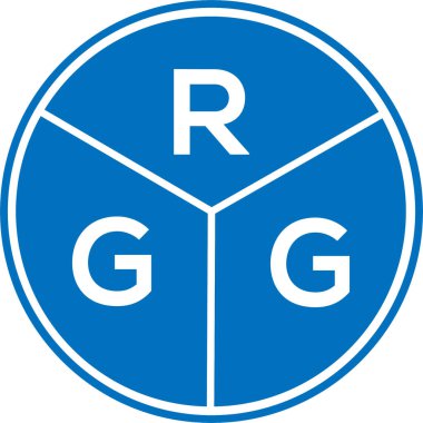 Beyaz arka planda RGG harf logosu tasarımı. RGG yaratıcı daire harfi logosu konsepti. RGG harf tasarımı.