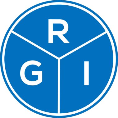 Beyaz arka planda RGI harf logosu tasarımı. RGI yaratıcı daire harfi logosu konsepti. RGI harf tasarımı.