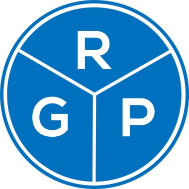 Beyaz arka planda RGP harf logosu tasarımı. RGP yaratıcı daire harfi logosu konsepti. RGP harf tasarımı.