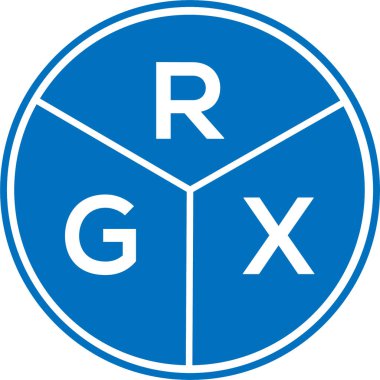 Beyaz arka planda RGX harfli logo tasarımı. RGX yaratıcı daire harfi logosu konsepti. RGX harf tasarımı.