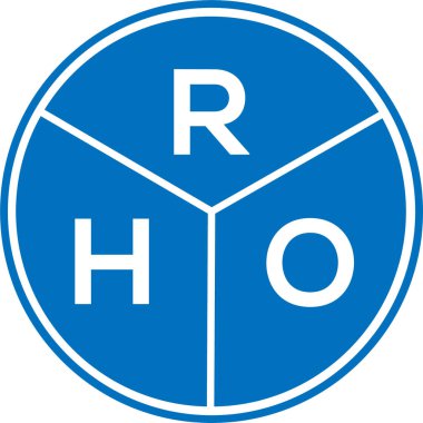 Beyaz arka planda RHO harf logosu tasarımı. RHO yaratıcı daire harfi logosu konsepti. RHO harf tasarımı.