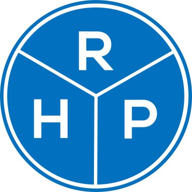 Beyaz arka planda RHP harf logosu tasarımı. RHP yaratıcı daire harfi logosu konsepti. RHP harf tasarımı.