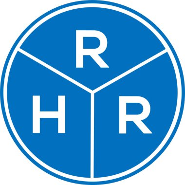 Beyaz arka planda RHR harf logosu tasarımı. RHR yaratıcı daire harfi logosu konsepti. RHR harf tasarımı.