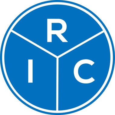 Beyaz arka planda RIC harf logosu tasarımı. RIC yaratıcı daire harfi logosu. RIC harf tasarımı.