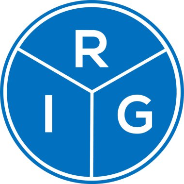 Beyaz arka planda RIG harfi logo tasarımı. RIG yaratıcı daire harfi logosu. RIG harf tasarımı.