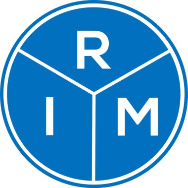 Beyaz arkaplanda RIM harf logosu tasarımı. RIM yaratıcı daire harfi logosu konsepti. RIM harf tasarımı.