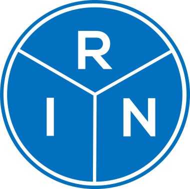 Beyaz arkaplanda RIN harf logosu tasarımı. RIN yaratıcı daire harfi logosu. RIN harf tasarımı.