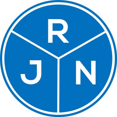 Beyaz arka planda RJN harf logosu tasarımı. RJN yaratıcı daire harfi logosu konsepti. RJN harf tasarımı.
