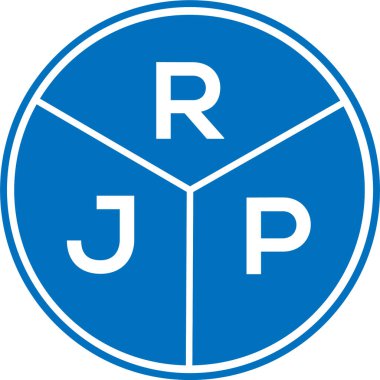 Beyaz arka planda RJP harf logosu tasarımı. RJP yaratıcı daire harfi logosu konsepti. RJP harf tasarımı.