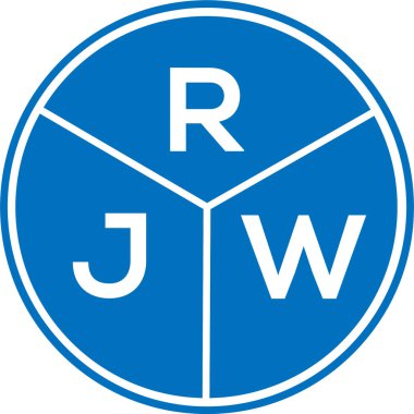 Beyaz arka planda RJW harf logosu tasarımı. RJW yaratıcı daire harfi logosu. RJW harf tasarımı.