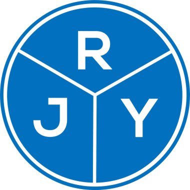 Beyaz arka planda RJY harf logosu tasarımı. RJY yaratıcı daire harfi logosu. RJY harf tasarımı.