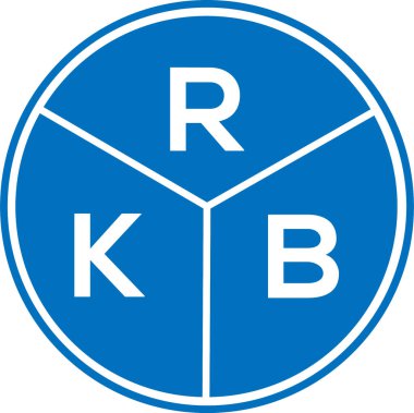 Beyaz arkaplanda RKB harfi logo tasarımı. RKB yaratıcı daire harfi logosu konsepti. RKB harf tasarımı.