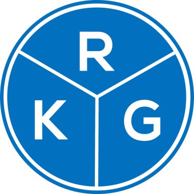 Beyaz arkaplanda RKG harf logosu tasarımı. RKG yaratıcı daire harfi logosu konsepti. RKG harf tasarımı.
