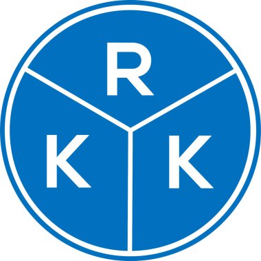 Beyaz arkaplanda RKK harf logosu tasarımı. RKK yaratıcı daire harfi logosu. RKK harf tasarımı.