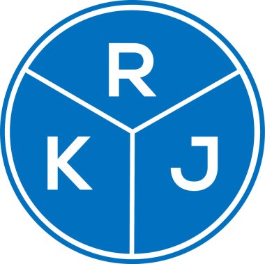 Beyaz arka planda RKJ harf logosu tasarımı. RKJ yaratıcı daire harfi logosu konsepti. RKJ harf tasarımı.