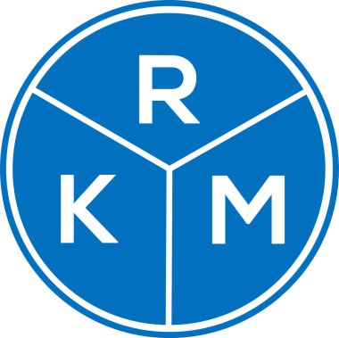 Beyaz arkaplanda RKM harf logosu tasarımı. RKM yaratıcı daire harfi logosu. RKM harf tasarımı.