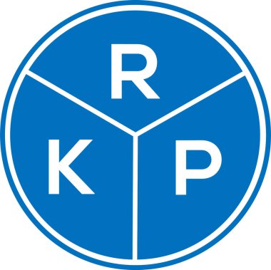 Beyaz arkaplanda RKP harf logosu tasarımı. RKP yaratıcı daire harfi logosu konsepti. RKP harf tasarımı.
