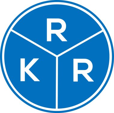 Beyaz arkaplanda RKR harfi logo tasarımı. RKR yaratıcı daire harfi logosu konsepti. RKr harf tasarımı.