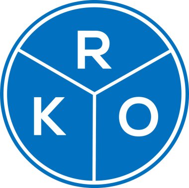 Beyaz arka planda RKO harf logosu tasarımı. RKO yaratıcı daire harfi logosu konsepti. RKO harf tasarımı.