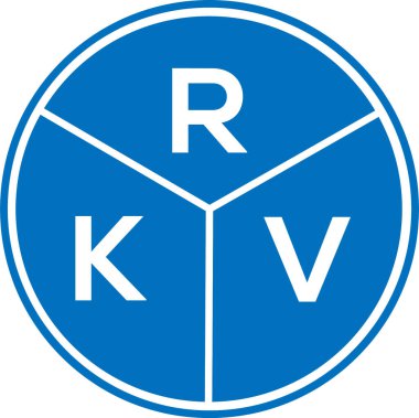 Beyaz arkaplanda RKV harf logosu tasarımı. RKV yaratıcı daire harfi logosu konsepti. RKV harf tasarımı.