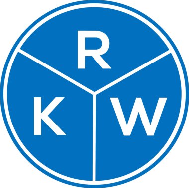 Beyaz arkaplanda RKW harf logosu tasarımı. RKW yaratıcı daire harf logosu konsepti. RKW harf tasarımı.