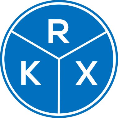 Beyaz arkaplanda RKX harfli logo tasarımı. RKX yaratıcı daire harfi logosu konsepti. RKX harf tasarımı.